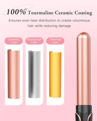 Waver Curling Iron Wand, BESTOPE PRO 5 in 1 Curling Wand Set with 3 Barrel Hair Crimper for Women, Fast Heating Hair Wand Curler in All Hair Type - Thumbnail 6