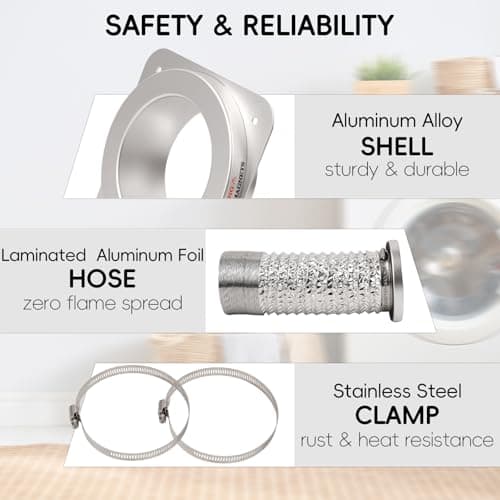 FIRRAX Magnetic Dryer Vent Coupling DV180 Dryer Vent Connector Kit with Self-Aligning Magnets, Airtight Seal Easy to Clean 3.2ft 4-Inch Flexible Hose for Laundry Nook & Rental Home - Thumbnail 6