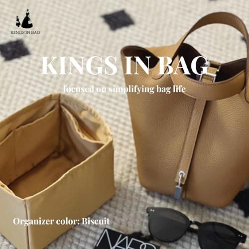 KINGS IN BAG Satin Purse Organizer for Picotin 18, Biscuit - Thumbnail 3