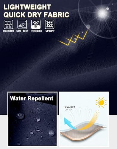 Pudolla Men's Hiking Cargo Shorts Lightweight 7" Travel Casual Shorts for Men Golf Work Outdoor with 5 Zipper Pockets(Navy X-Large) - Thumbnail 5