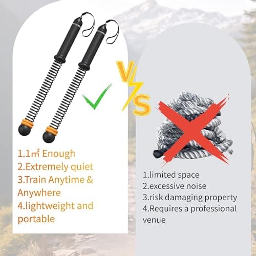 Adjustable Ropeless Battle Ropes for Home Gym,Portable Cordless Weighted Battle Rope Trainer with Resistance Levels,Storage Bag & Workout Guide for HIIT Cardio & Strength Training - Thumbnail 6
