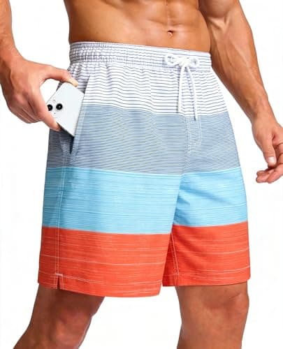 CoozySphere Mens Swim Trunks with Mesh Lining Quick Dry Bathing Suits for Men Swimwear Board Shorts 7 Inch XXL