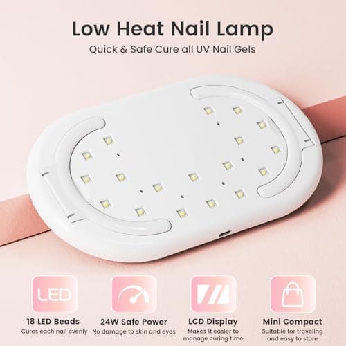 LASONAS UV LED Nail Lamp for Gel Polish 24W UV Light 3 Timer Setting Fast Drying Curing Mini Portable Cure Lamp for Gel Stickers and Strips Home Nail Care Salon - Thumbnail 5
