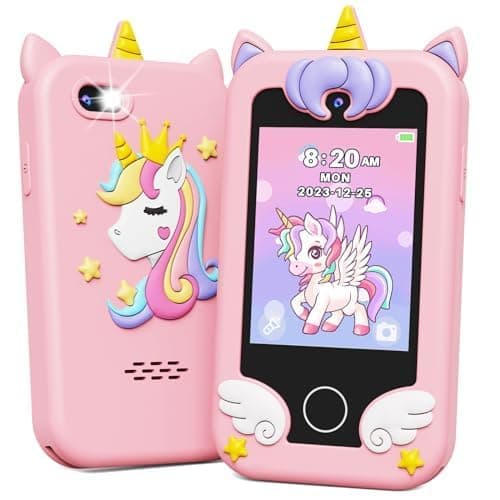 KOKODI Kids Smart Phone, Touchscreen HD Dual Camera Cell Phone for Kids, Christmas Birthday Gifts Dinosaur Child Play Phone for Girls 3-10, Travel Toy Preschool Learning Education Toy - Image 1
