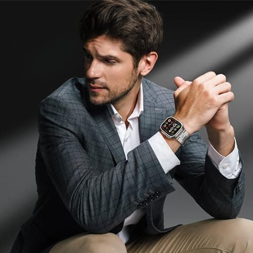 LULULOOK Grade 2 Pure Titanium Ultra 3 Band, Men's Lightweight Titanium Metal Band for Apple Watch Ultra 3/Ultra 2 / Ultra 49mm with Foldable Clasp - Thumbnail 5