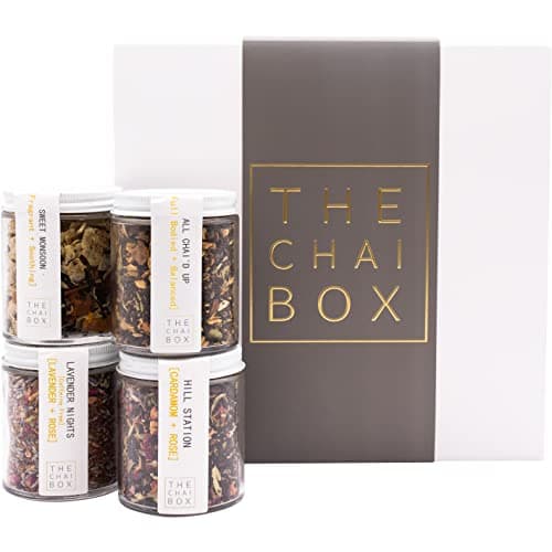 The Chai Box Ultimate Tea Lover's Gift Set - Featured in Oprah's Favorite Things | Caffeinated and Caffeine Free Loose-Leaf Tea Gift Box (Pack of 4) 10 oz | Small Batch Assorted Tea Sampler with Whole, Premium Spices - Image 1