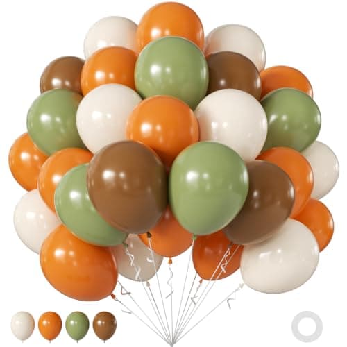 Sage Green Orange Fall Balloons for Autumn Thanksgiving Party Decorations - Image 1