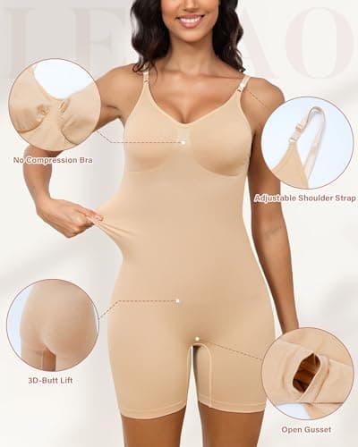 Oegho Women's Seamless Shapewear Bodysuit Tummy Control Body Shaper for Women - Thumbnail 4