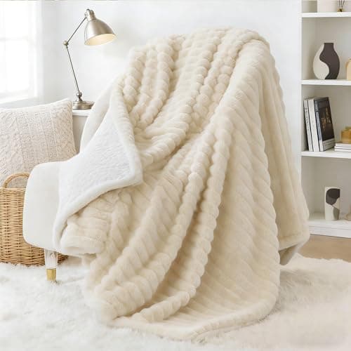 PAJEO Blanket Twin Size 60" x 80", Fluffy Blankets, Soft Bubble Blanket with Cozy Fleece Throw Texture, Warm Plush Blankets for Bed Couch Sofa