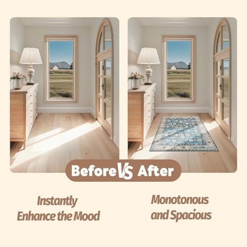 Voyantek 5x7 Area Rugs for Living Room,Ultra Soft Faux Wool Rugs for Bedroom,Dining Room,Non-Slip Backing Washable Rugs,Stain Resistant Home Decor Rug (Blue, 5' x 7') - Thumbnail 2