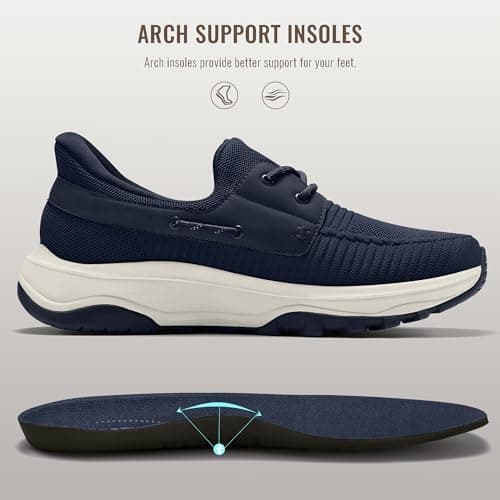 Coostar Slip On Shoes for Men Orthopedic Walking Shoe with Arch Support Hands Free Loafers Casual Navy Size 11 - Thumbnail 5