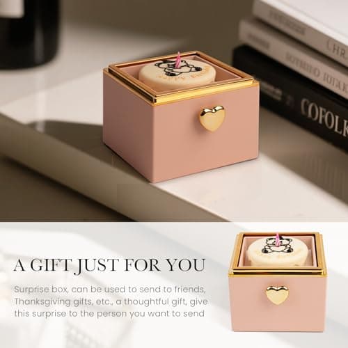 mountova Mothers Day Gift for Mom Grandma Wife - Creative Surprise Cake Jewelry Box with Hidden Ring Holder - Unique Flip Mechanism Birthday Gift for Her - Pink - Thumbnail 2