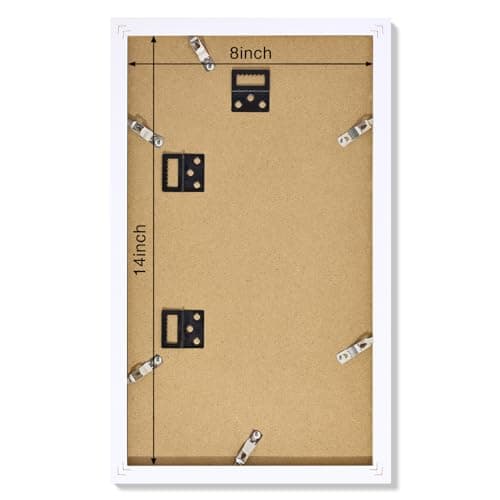 Vittanly 8x14 Picture Frames Collage Wall Decor, Displays 3Pcs 4x6 Pictures with Mat or 1Pcs 8x14 without Mat, Collage Picture Frame for Horizontal or Vertical Display, White, 1 Pack - Thumbnail 6