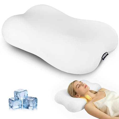 COMFYPIL Cervical Neck Pillow for Sleeping, Memory Foam Pillows, Pure White