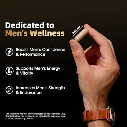 M inch Shilajit for Men, 10-in-1 Booster for Men - Stamina, Vitality & Strength Booster, Male Enhancing Supplement with Ashwagandha, Tong*kat Ali & Tri*bulus Terrestris Extract, 90 Vegan Capsules - Thumbnail 3