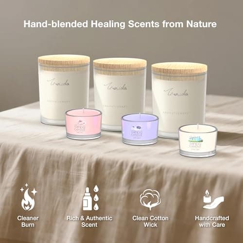 TRINIDa Scented Candles 120Hrs, Soy Candles for Home Scented, Aromatherapy Candle Set, Lavender Candle Gifts for Women Birthday - Thumbnail 4