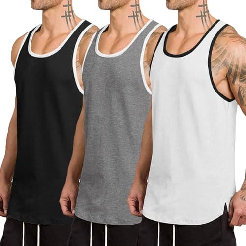 COOFANDY White Tank Mens Workout Tank Top Beach Sleeveless Shirts Loose Fit Tanks for Summer Beach Swim - Image 1