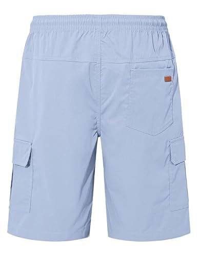 AUSELILY MEN Mens Cargo Shorts Drawstring 9 inch Casual Outdoor Work Relaxed Fit with Pockets Sky Blue 2XL - Thumbnail 5