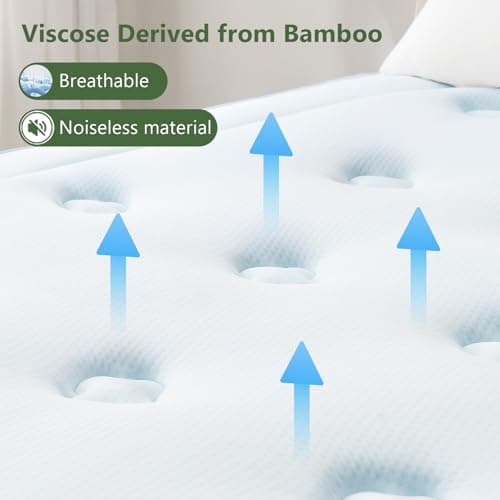 Hansleep Memory Foam Mattress Pad Topper Queen, Queen Foam Mattress Topper Viscose Derived from Bamboo, Queen Size Bed Mattress Pad Cover for Back Pain Relief, 60" x80", 60" x80", White - Thumbnail 3