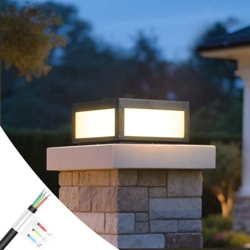 MVBT Outdoor Post Lights Hard Wired, AC100-240V 11.8" Column Light, Modern Pillar Lights Outdoor Waterproof, 3000K Square Post Lamp LED Lighting, Large Gate Fence Posts Light for Garden Patio Outside - Image 1