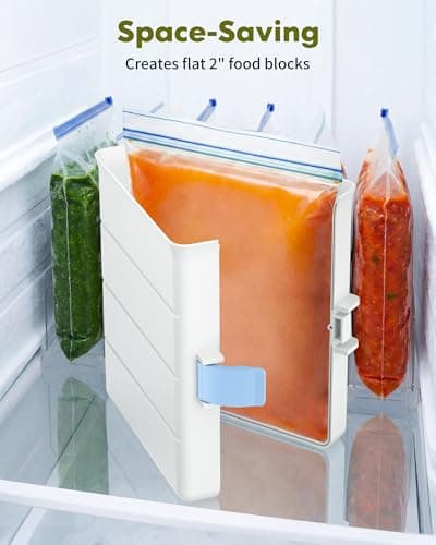 iCASA Soup Cubes Freezer Mold - 6 Cup Freezer Food Block Maker, Meal Prep Bag Container to Freeze Soups, Sauces, Leftovers & Bone Broth, Compatible with Gallon Freezer Food Storage Bag, Large - Thumbnail 4