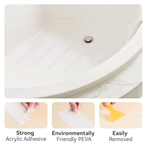 AGPTEK 36PCS Bathtub Non Slip Stickers, Anti-Slip Shower Strips with Strong Adhesive for Bath Tub Shower Bathroom Edge of Swimming Pool Stairs Ladders Boats, Clear - Thumbnail 3