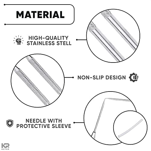 4 Pcs Pottery Needle Tool – 6.3 Inches Needle Tools for Clay, Durable Stainless Steel Tips, Non-Slip Grip & Protective Sleeve – Easy to Clean for Ceramics, Sculpting, DIY Craft & Detailed Carving - Thumbnail 3