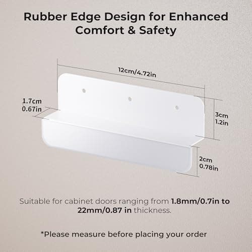 Adzyz Under Cabinet Foot Pull with Adhesive and Screws,Hands Free Garbage Drawer Toe Foot Pull Opener Suitable for Kitchen Trash Cabinet Drawer (White) - Thumbnail 5