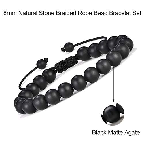M MOOHAM Unique Gifts for Men Bracelets - Lava Rock Stone Tiger Eye Adjustable Bracelet for Men Who Want Nothing Beaded Bracelets Gifts - Thumbnail 6