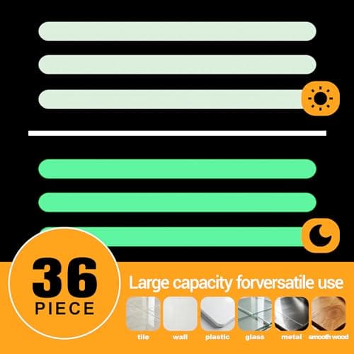 Glow in The Dark Anti Slip Strips – Soft-Texture Safety Tape for Stairs & Floors, Pre-Cut Narrow Strips with Adhesive Backing, Waterproof (0.78" W × 6.5" L) × 36 PCS - Thumbnail 3