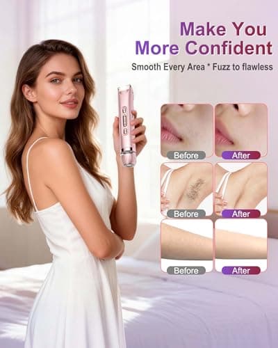 Bikini Trimmer for Women- LED Light Electric Razors for Women for for Face, Bikini, Body, Leg, USB Rechargeable Facial Hair Removal, IPX7 Waterproof Electric Shaver, Painless & Flawless - Thumbnail 5