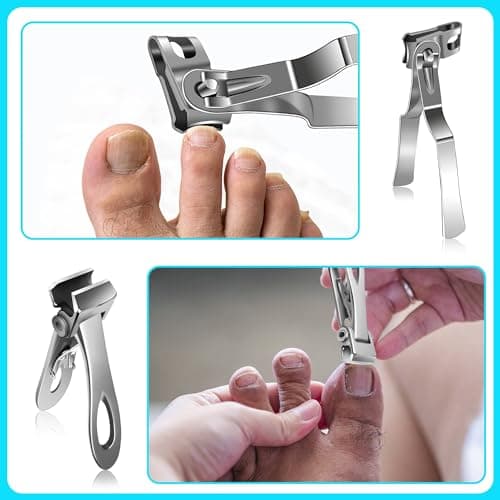 Werlla Nail Clippers for Men Thick Nails, 17mm Straight Wide Opening Extra Large Toe Nail Clippers for Adult & Easy Grip 360 Degree Rotary Toenail Clippers for Elderly Cutting Ingrown Toenails - Thumbnail 4