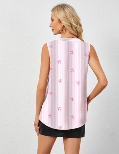 Rapbin Womens Spring Tops Silk Tank Tops for Women Business Satin Shirts for Women Womens Travel Outfits Trendy Clothes S - Thumbnail 6