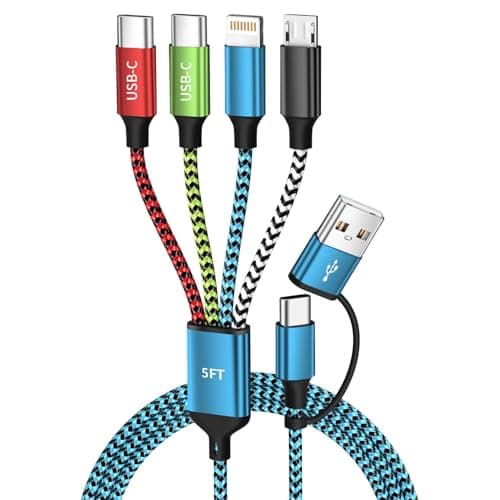 Jogrytece Mothers Day Gifts, USB A/C 4 in 2 Charging Cords,Dual Type C Mulit Charging Cable, Universal Charging Cables for All Devices,Travle Charger Cord for iPhone 17-8/Galaxy S23/Tablets/PS - Image 1