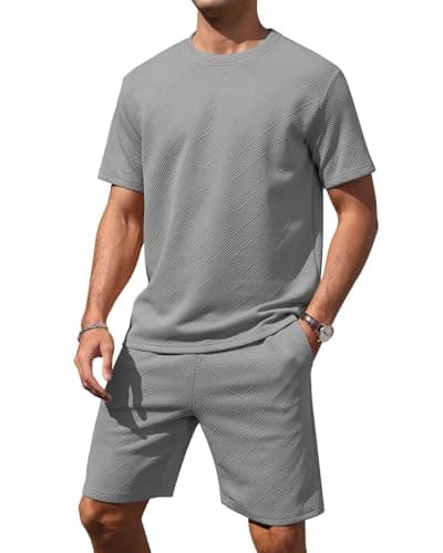 Aiyino Men’s 2-Piece T-Shirt & Shorts Set – Casual Track Suit for Summer - Image 1
