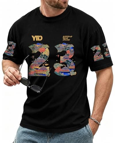YTD 23 Graphic T-Shirts for Men Women, Relaxed Fit Cotton Crewneck Short Sleeve Casual Fashion Tee - Thumbnail 2