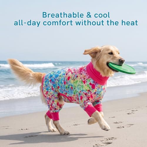 Sychien Dog Sun Shirt Breathable Mesh UPF 50+ UV Protection Summer Pet Apparel Quick Dry Lightweight Stretchy Soft Dogs Cooling Vest for Small Medium Large Dogs, Mixed Color, S - Thumbnail 4