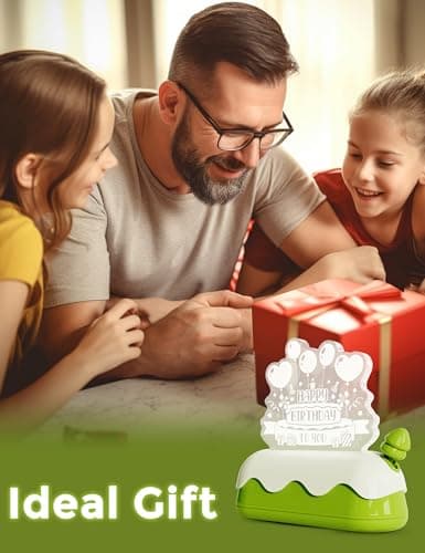 L LOHAS LED Birthday Night Lights for Kids, Kawaii Stuff Birthday Desk Lamp, Rechargeable Desk Decor for Bedroom, Besides, Dinning, Nursery Night Light for Kids, Boys, Girls, Gifts - Thumbnail 6