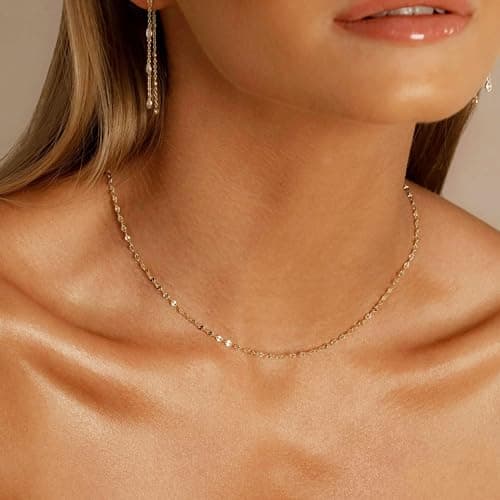 BAYLAY Gold Chain for Women - 18K Gold Plated Chain Necklace Woman Dainty Gold Necklace for Women Gold Jewelry Gifts Size 20 inch - Thumbnail 2
