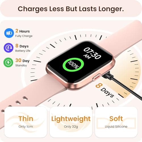 Smart Watches for Women, Womens Smart Watch for iPhone & Android & Samsung, Smartwatch with Call & Alexa, Sleep,Heart Rate,Pressure,SpO2 Monitor & Cycle Tracking, 100+ Sports Modes Fitness Watch-Pink - Thumbnail 6