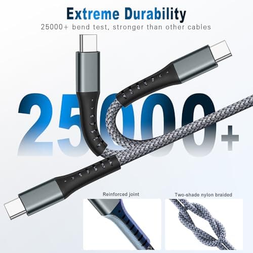 DFLASHS 3-Pack 3FT 60W Type C to Type C Nylon Braided USB C Fast Charging Cable for S23 Ultra/A14/S23/A54, iPhone 16/Pro Max, iPhone 15/Pro Max, Pixel 8 7, Redmi, iPad Pro, MacBook Pro and More (3FT) - Thumbnail 4