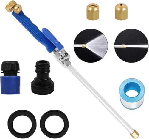 Jet Nozzle Power Washer for Garden Hose, 2-In-1 High Pressure Hose Nozzle, Upgraded High Pressure Washer Tools Attachment With 2 Different Nozzles And Hose Quick Connectors (Blue)