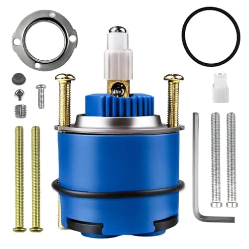 Mektarvix 46mm Ceramic Faucet Cartridge, Replacement for Grohe 46048/46048000 Single-Hand Cold Hot Mixing Valve, Leak-Proof with Adjustable Flow Limiter for Single Lever Kitchen Bathroom Faucets - Image 1