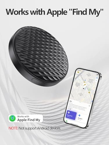 Tracker Tag Works with Apple Find My (iOS Only), Waterproof Item Finders, Luggage Tracker for Keys/Wallet/Suitcase (Black, 1 Pack) - Thumbnail 2