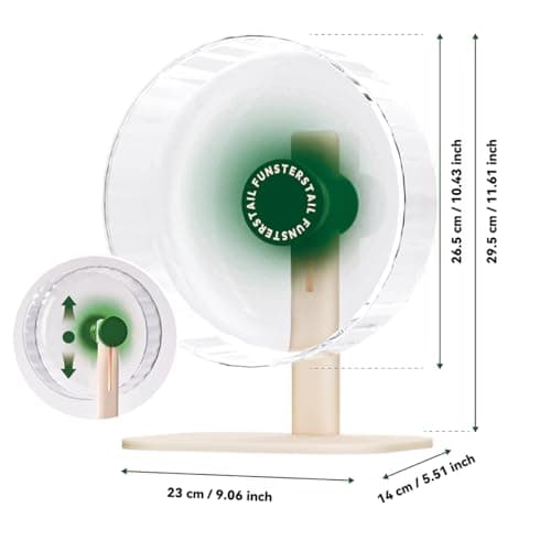 FunstersTail Super Silent Hamster Wheel 10.4 Inch, Magnetic Large Rat Wheel for Chinchilla, Gerbil, Guinea Pig, Cat, Mouse, Sugar Glider and Dwarf, Syrian Hamster Accessories (Avocado Green) - Thumbnail 5