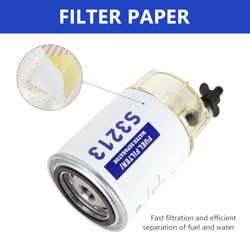 AUIVERED S3213 Fuel Water Separator Filter with Bowl - Replacement for 3/8 Inch NPT Outboard Motor - Fit Mercury Yamaha Marine Engines - Replaces S3214, 35-60494-1, 18-7932-1, 18-17928, 35-809097 - Thumbnail 4