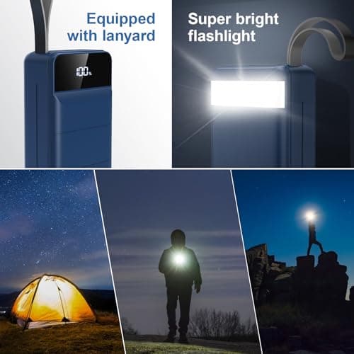 Portable Charger Power Bank 60000mAh Fast Charging 22.5W PD4.0 & QC 4.0 with USB C Battery Pack Charger Portable High Capacity Portable Phone Charger Power Bank for iPhone, Samsung, Travel (Blue) - Thumbnail 6