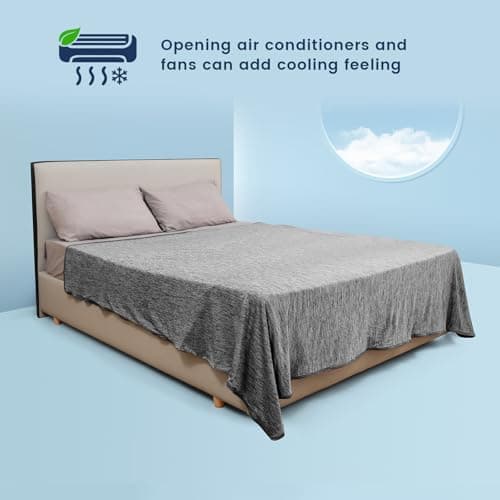 Danctec Cooling Blanket for Hot Sleepers, Summer Cool Throw for Hot Flashes or Night Sweats, Q-Max>0.4 Cool Fiber for Double Bed Couch Sofa, Lightweight Cold Blankets, Queen Size, 79x86 inch, Black - Thumbnail 5