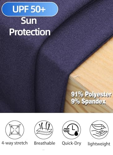 Mens Quarter Zip Pullover Long Sleeve Shirts UPF 50+ Sun Protection Wicking Moisture Quick Dry Lightweight Golf Workout Gym Running Fishing Casual Athletic Tops Purple XL - Thumbnail 6