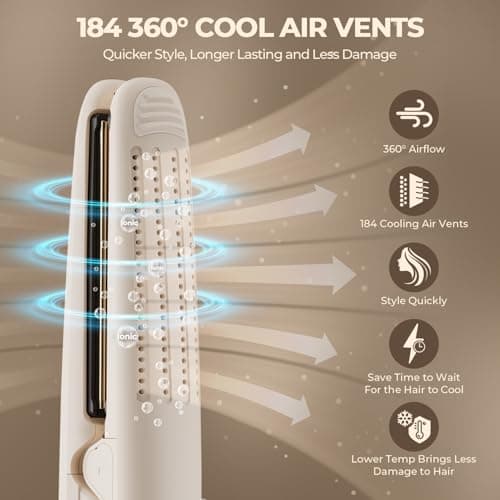 MiroPure Flat Iron Hair Straightener, Hair Straightener and Curler 2-in-1, 360° Airflow Styler with Cool Air for Curls, Titanium Ceramic Ionic, Hair Care Aroma,Auto Off, Dual Voltage for Travel - Thumbnail 2